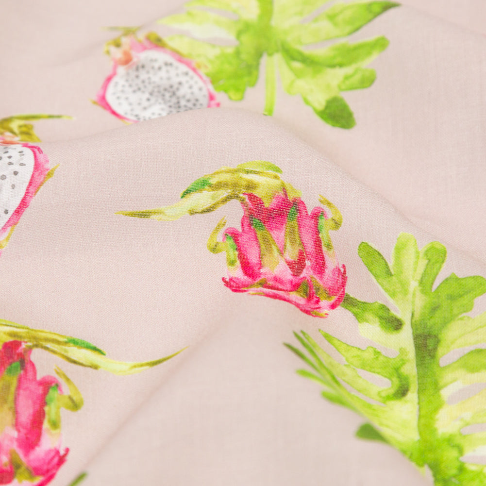 Dragon Fruit on Mauve Printed Linen Woven - Joann Fabrics