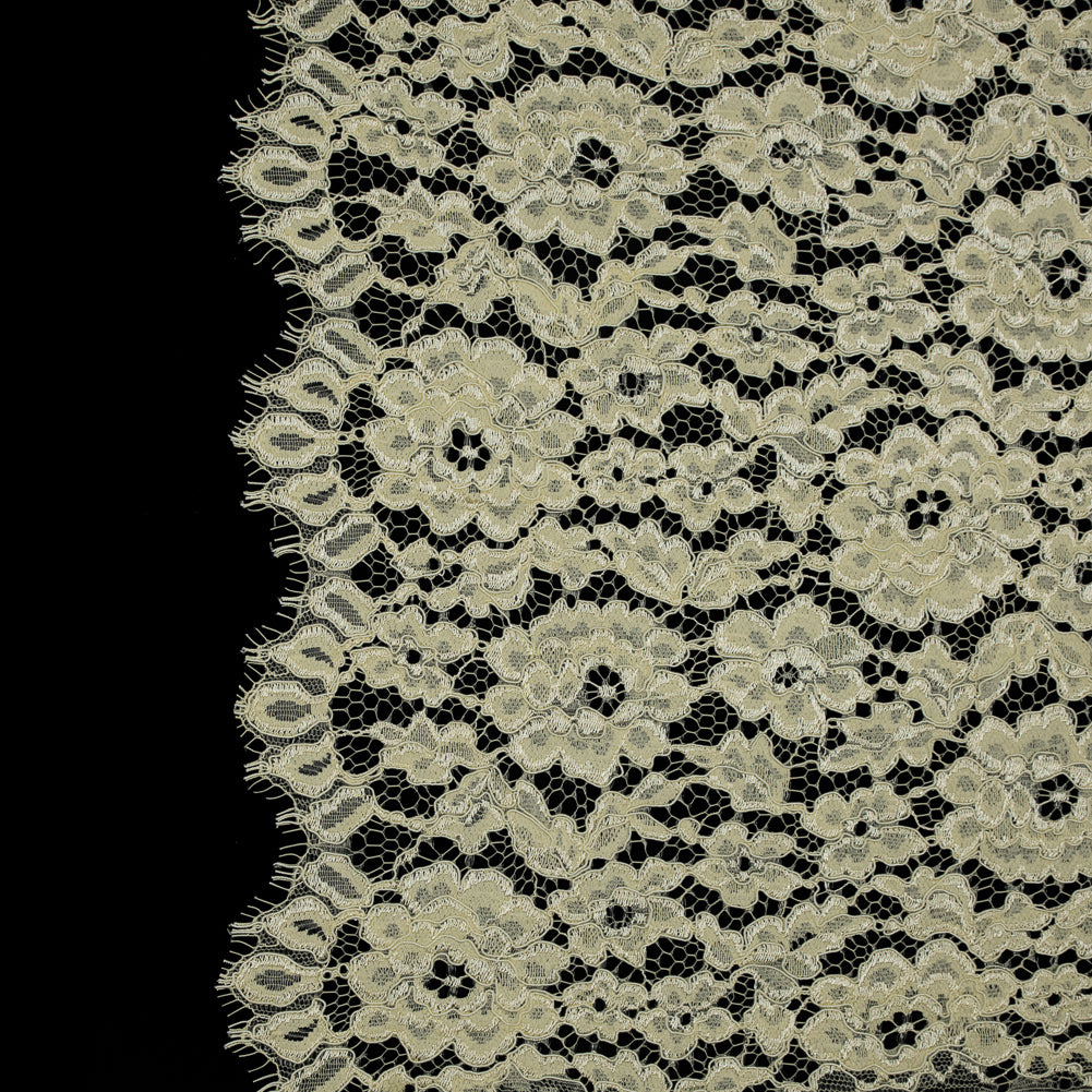 Famous NYC Designer Yellow Corded Floral Lace with Scalloped Edges - Joann Fabrics