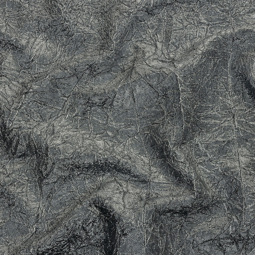 Astrolabe Metallic Bright Silver Crinkled Luxury Brocade with Black Backing - Joann Fabrics