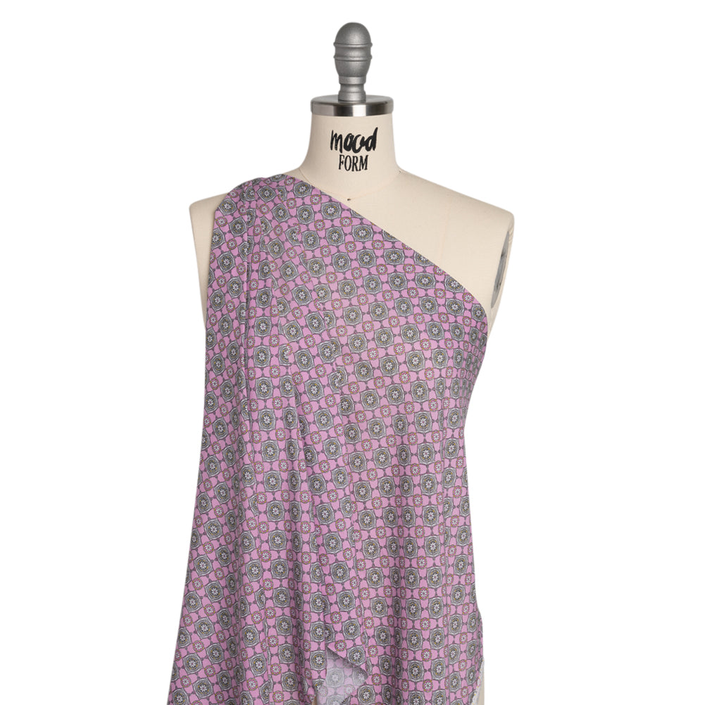 Rayon Batiste - Lavender and Gray Floral Charms - Joann Fabrics
