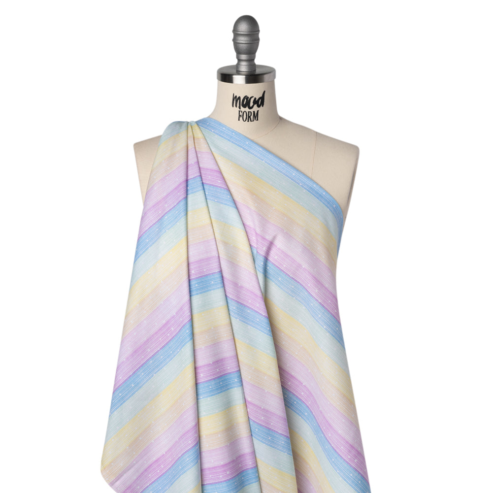 Printed Quilting Cotton by Ghazal Razavi for FIGO Studio - Pastel Rainbow and White Icing Stripes and Dots - Dovetail Collection - Joann Fabrics