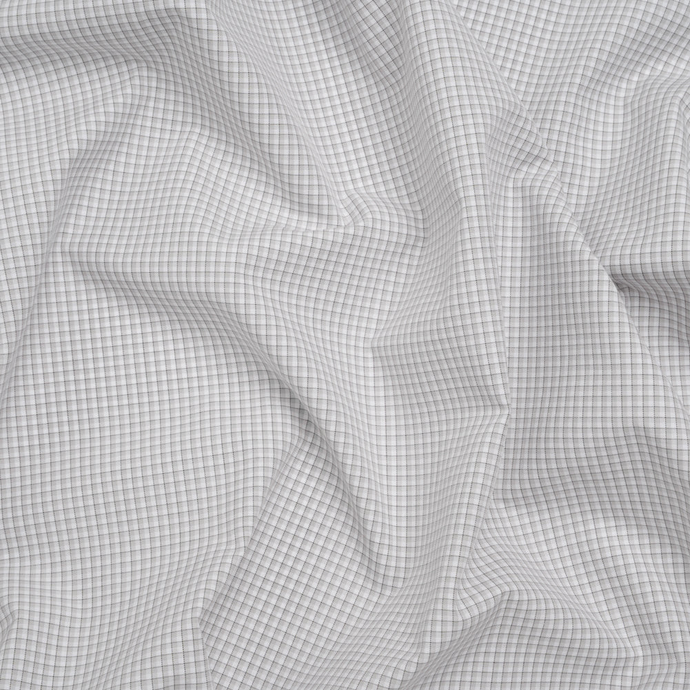 Cotton Shirting - Greige, White and Charcoal Shadowed Checks - Deadstock - Joann Fabrics