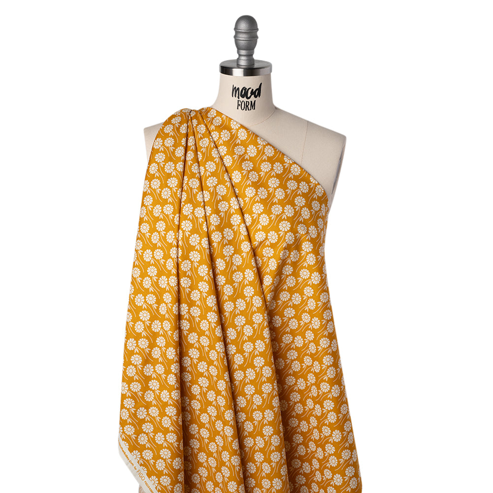 Printed Quilting Cotton by Heather Bailey for FIGO Studio - Butterscotch Upsy Daisy Floral - Pop Sugar Collection - Joann Fabrics