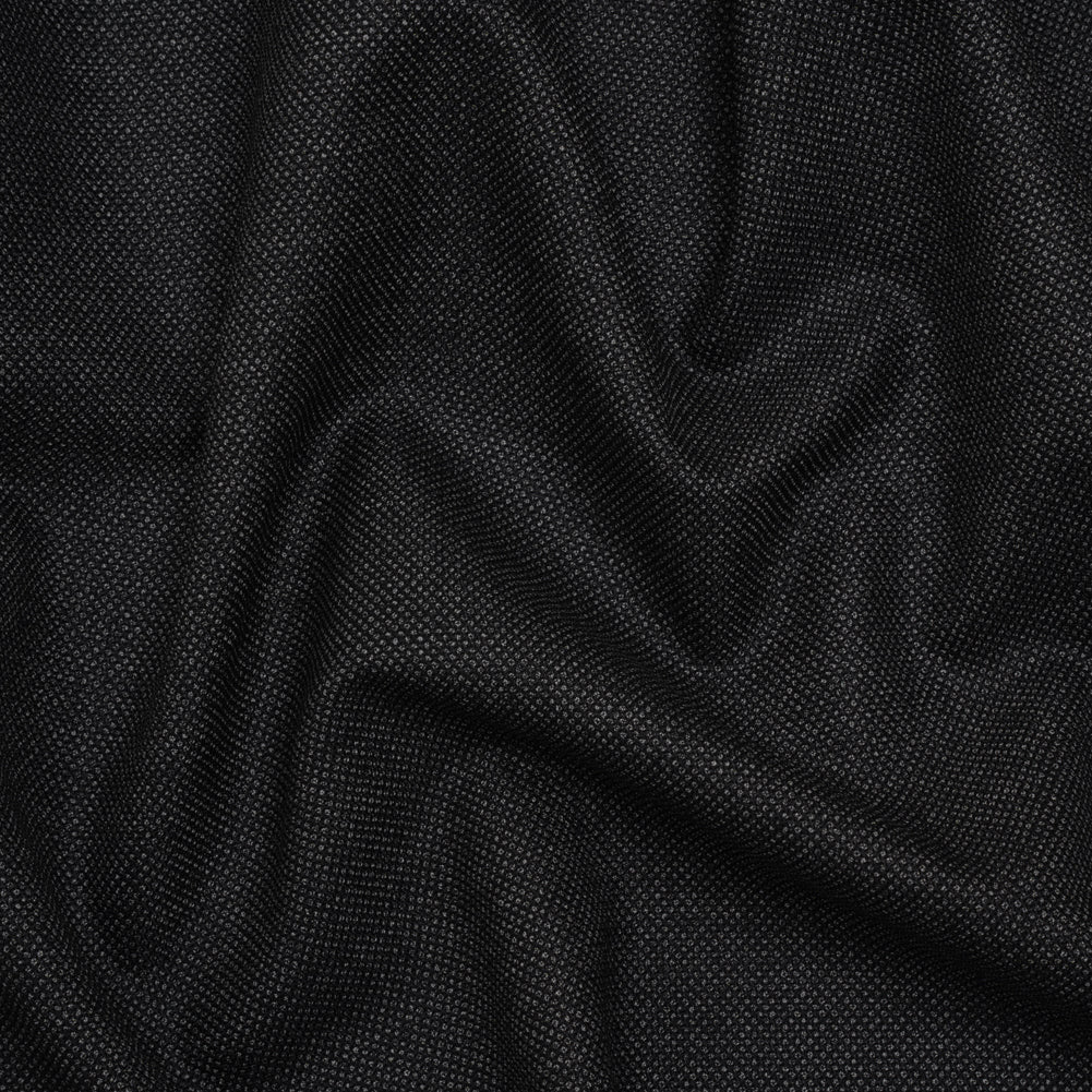 Super 120s Wool Dobby Suiting Made in Italy - Black and White Spots - Deadstock - Joann Fabrics