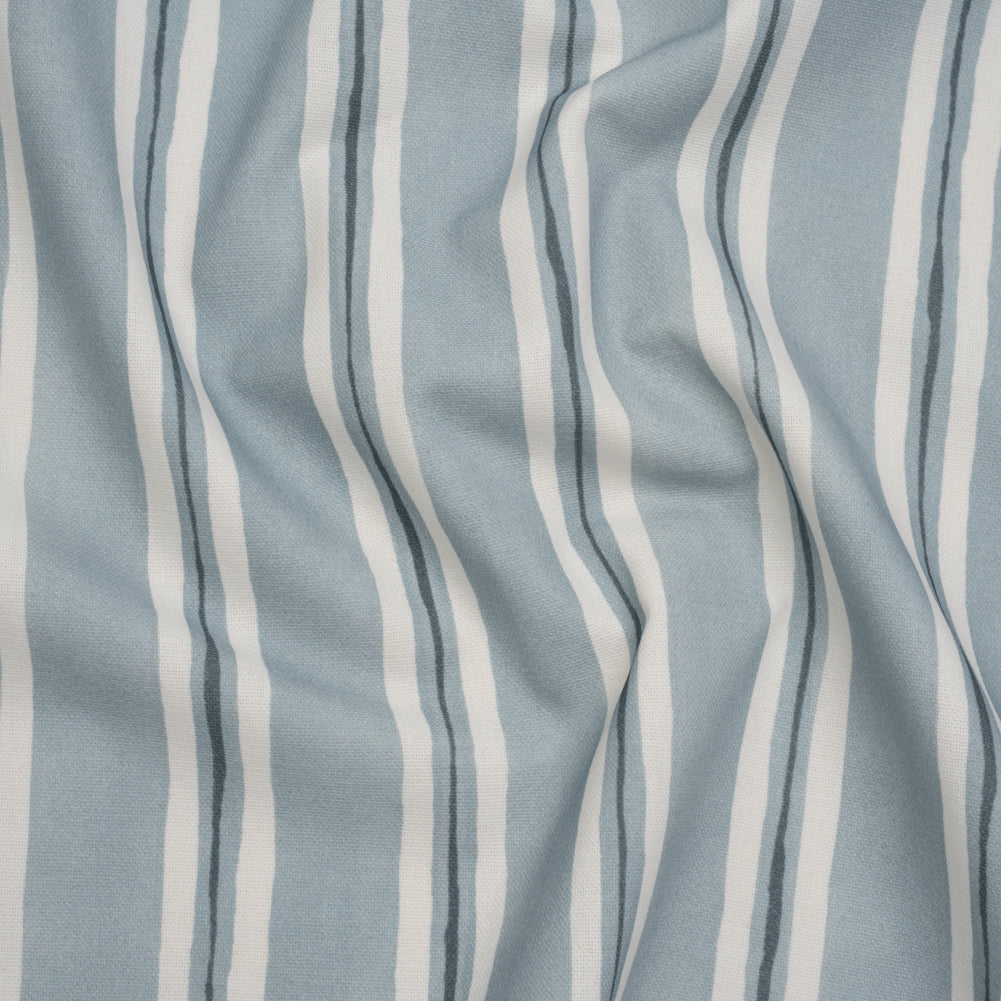 Brushed Cotton and Linen Canvas Print - Chambray Painted Stripes - British Imported - Joann Fabrics