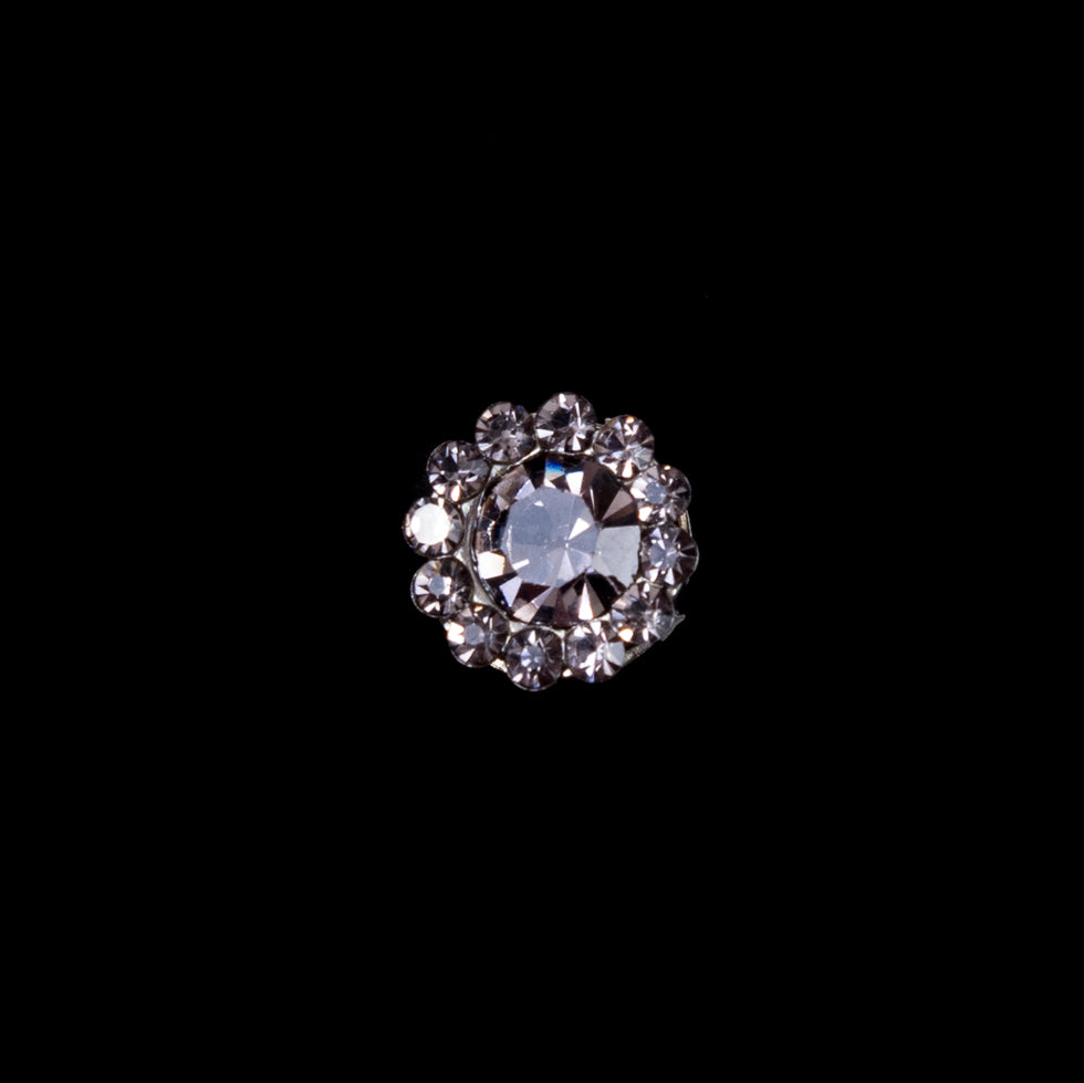 Italian Charcoal Rhinestone Shank Back Button - 14L/9mm - Joann Fabrics