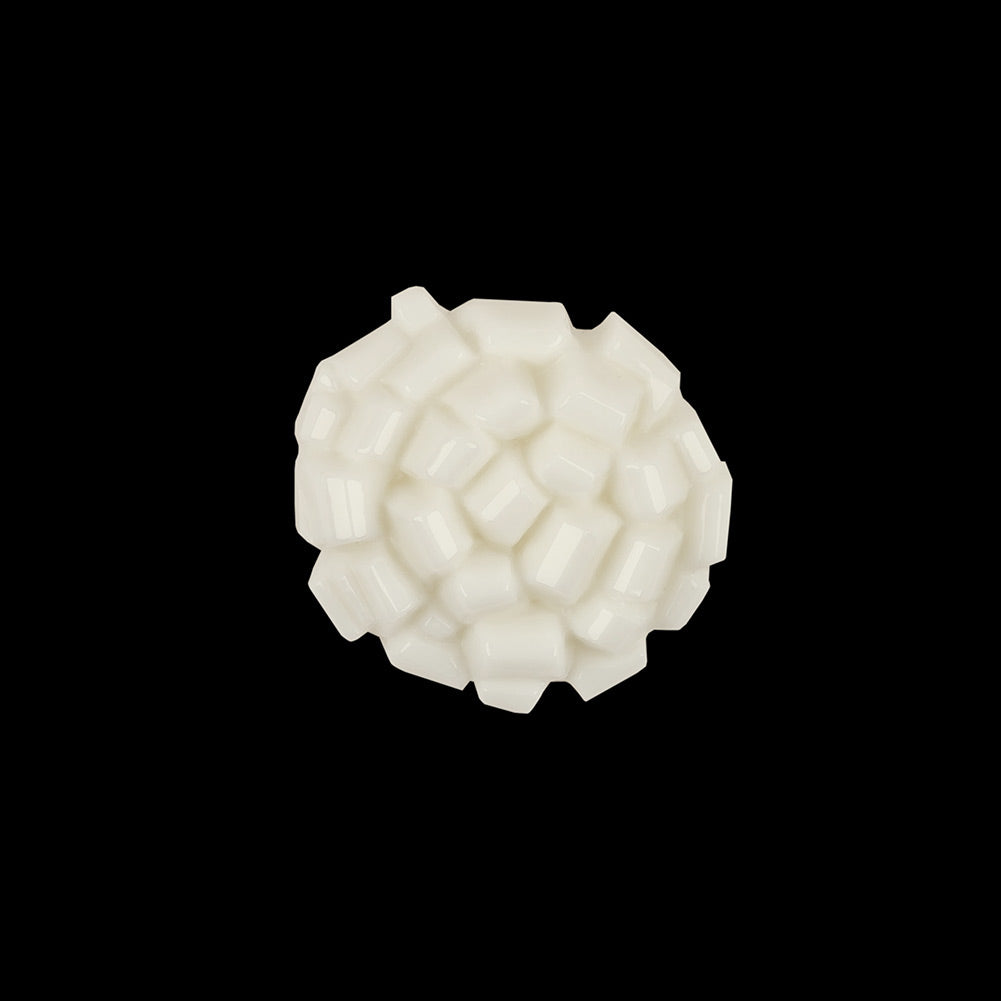 Italian White Abstract Floral Textured Shank Back Button - 30L/19mm - Joann Fabrics