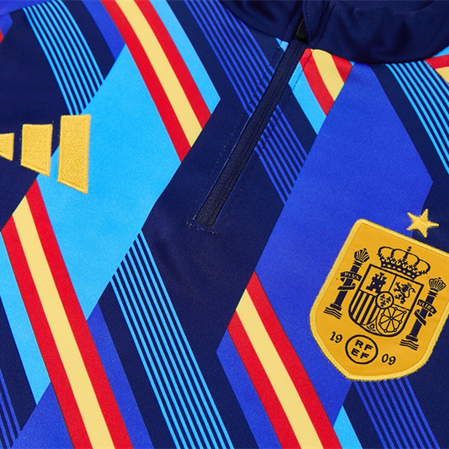 Spain 2026 Camouflage Long Sleeve Training Set - Blue Top & Deep Blue Pants - UnitedFutballJersey