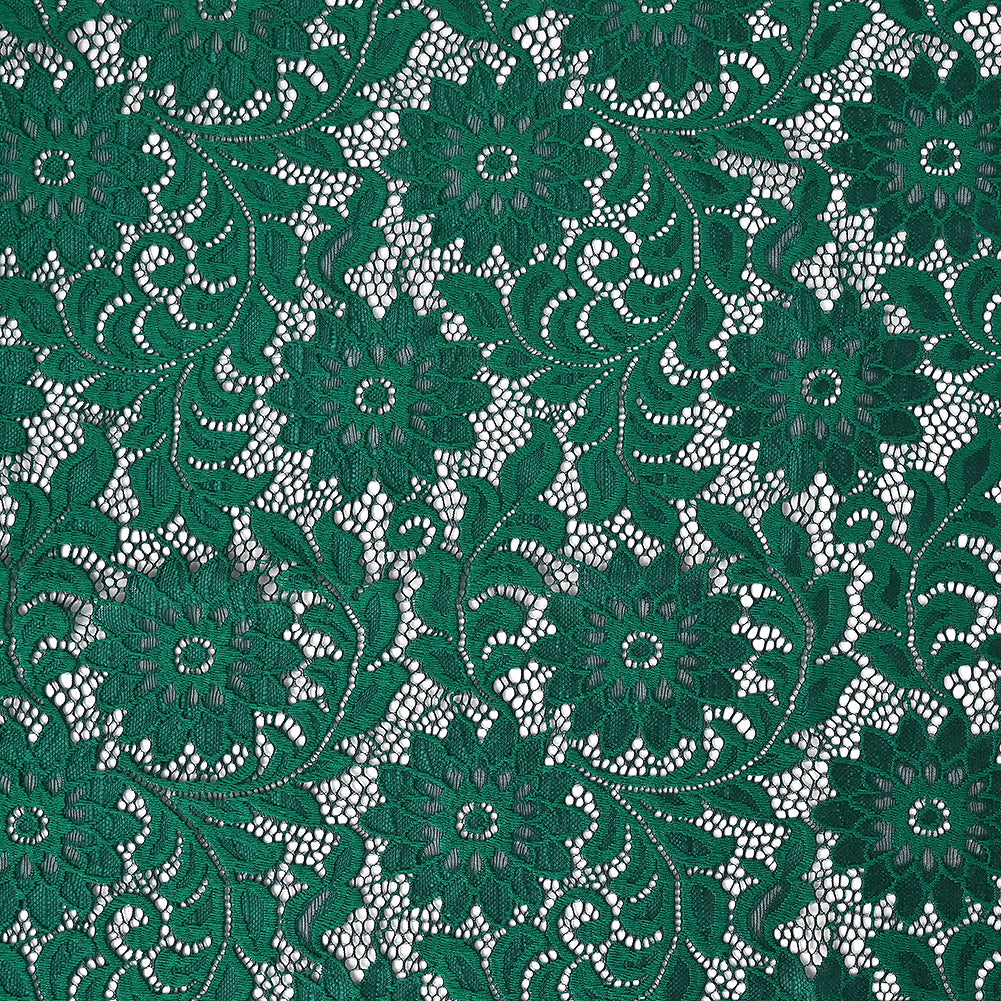 Re-Embroidered Stretch Lace - Emerald Sunflowers - McKee Collection - Joann Fabrics