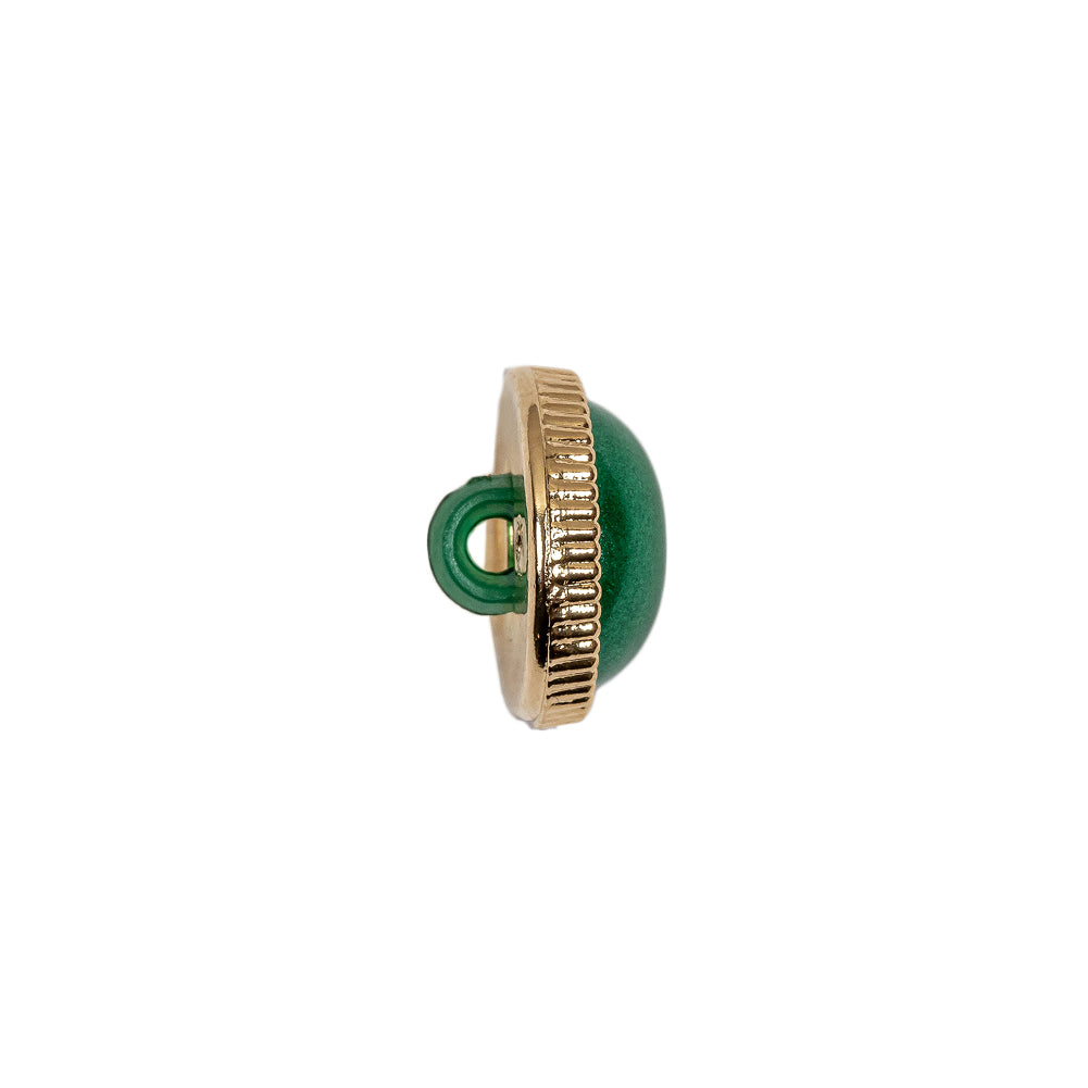 Italian Green and Gold Edged Shank Back Button - 20L/12.5mm - Joann Fabrics