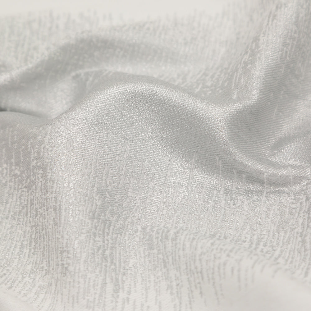 Italian Metallic Silver and White Abstract Cotton Jacquard - Joann Fabrics