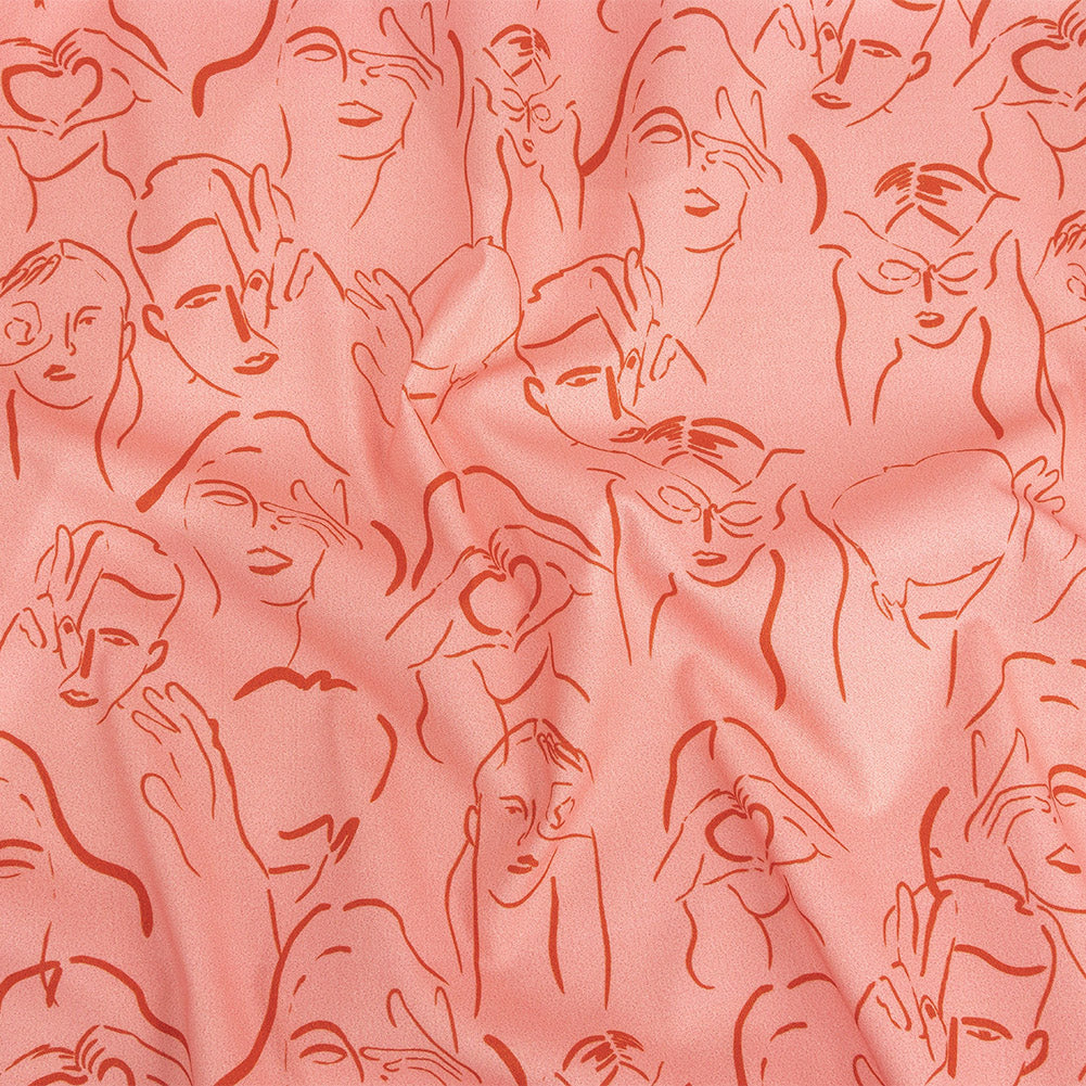 Mood Exclusive Pink Language of Love Stretch Brushed Cotton Twill - Joann Fabrics