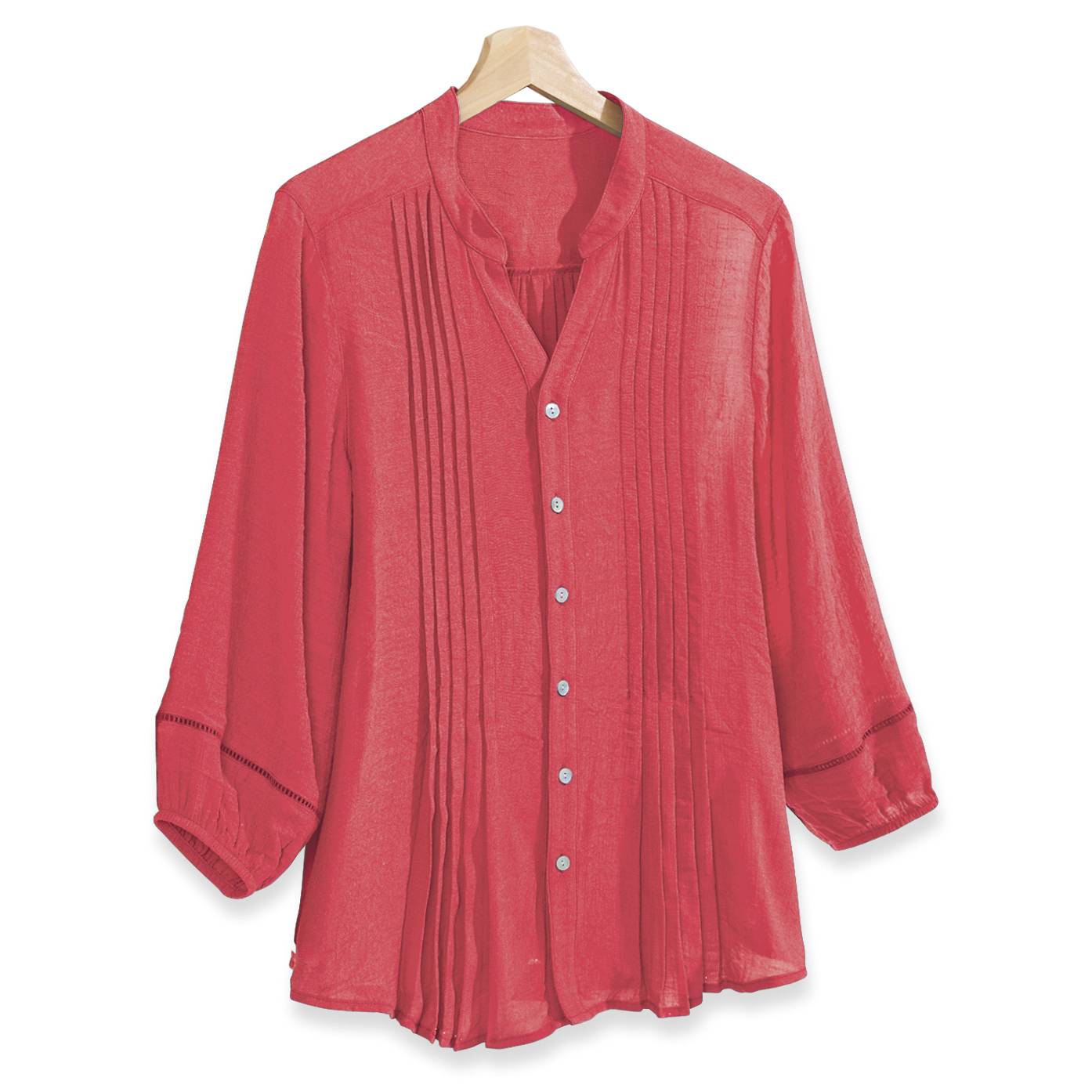Pintuck Button Front Shirt - Northstyle Catalog