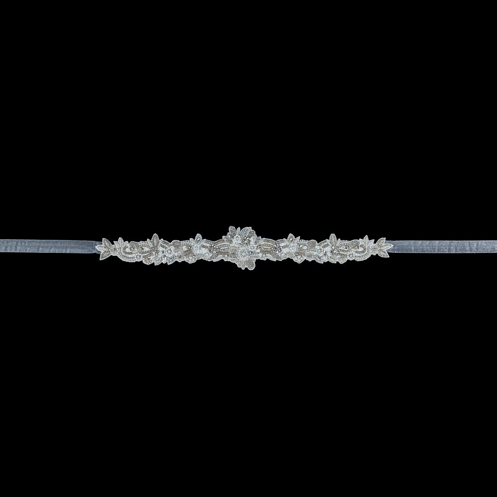 Beaded and Rhinestone Organza Bridal Belt - 3