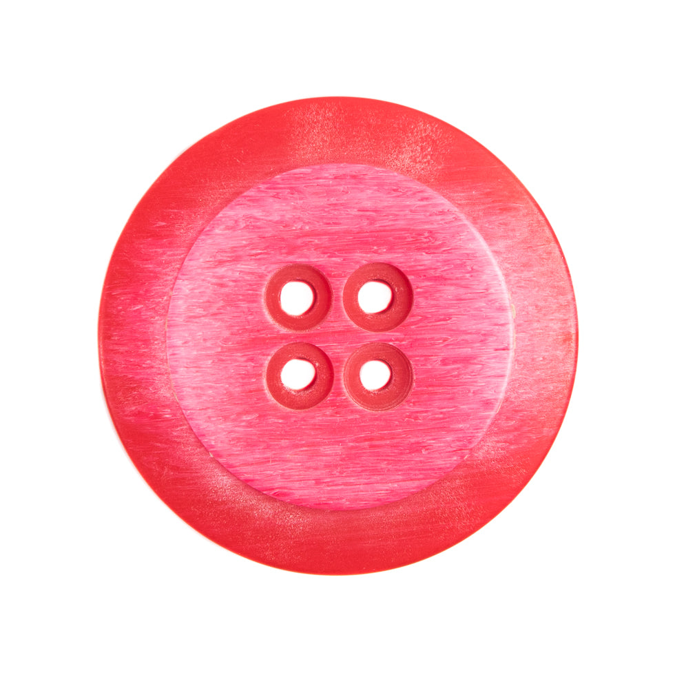 Plastic 4-Hole Button Made in Italy - 44L/28mm - Red and Pink Striations Dish Shaped - Joann Fabrics