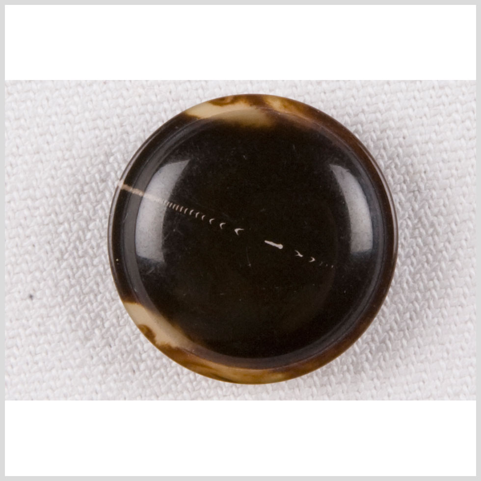 Plastic Shank Back Button - 32L/20mm - Dark Brown and Cream Swirls Domed Top - Joann Fabrics
