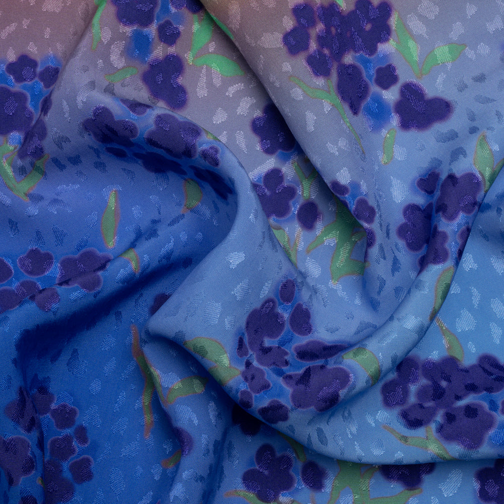 Mood Exclusive Blue New Growth Sustainable Animal Spots Viscose Jacquard - Joann Fabrics