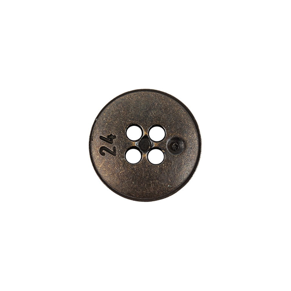 Italian Bronze Shallow Plate 4-Hole Metal Look Coat Button - 24L/15mm - Joann Fabrics