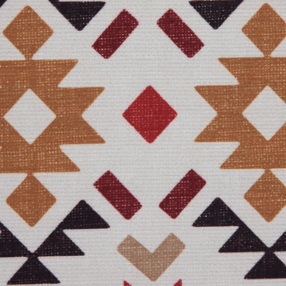 Red and Mustard Geometric Printed Brushed Canvas - Joann Fabrics