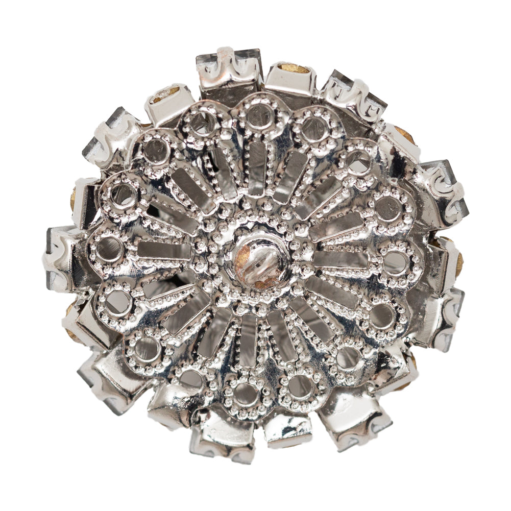 Italian Gunmetal and Crystal Rhinestone Button - 50L/32mm - Joann Fabrics