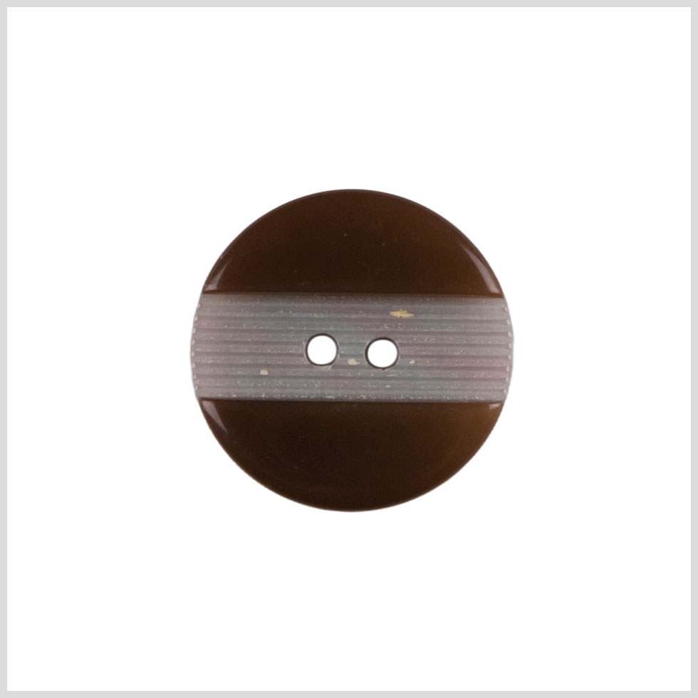 Plastic 2-Hole Button - 36L/23mm - Brown Engraved Ribbing Stripe - Joann Fabrics