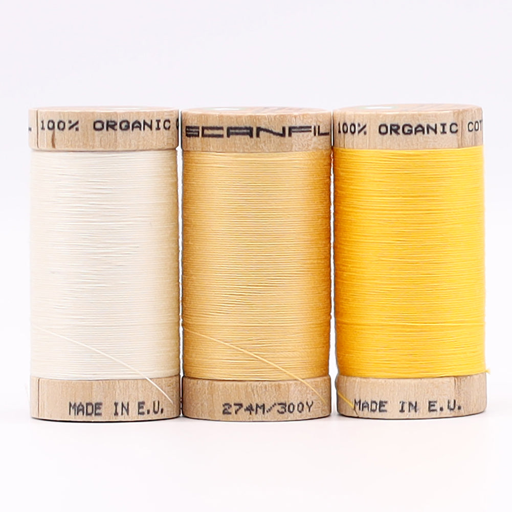 SCANFIL® 30wt Organic Pima Cotton Thread Trio Set - 3ct 300yd Spools - Sunshine Yellows - Joann Fabrics
