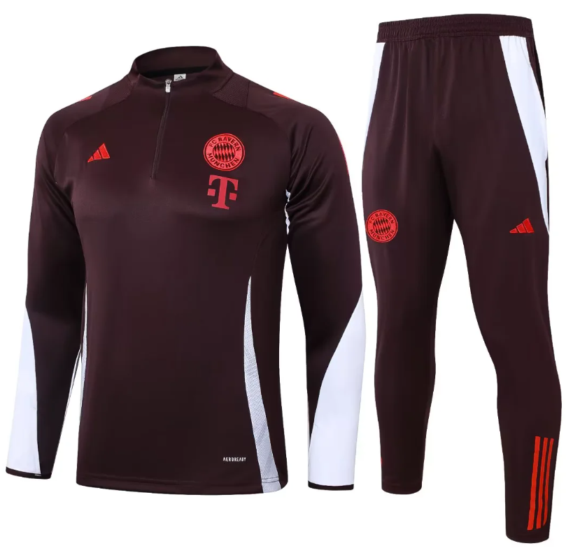 2024/2025 Bayern Half-Pull Training Suit Dark Purple Jersey Set 1:1 Thai Quality