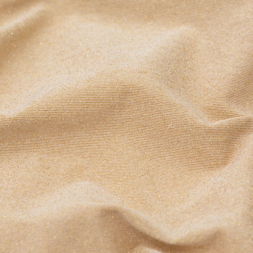 Italian Metallic Gold and White Hairline Striped Stretch Knit - Joann Fabrics