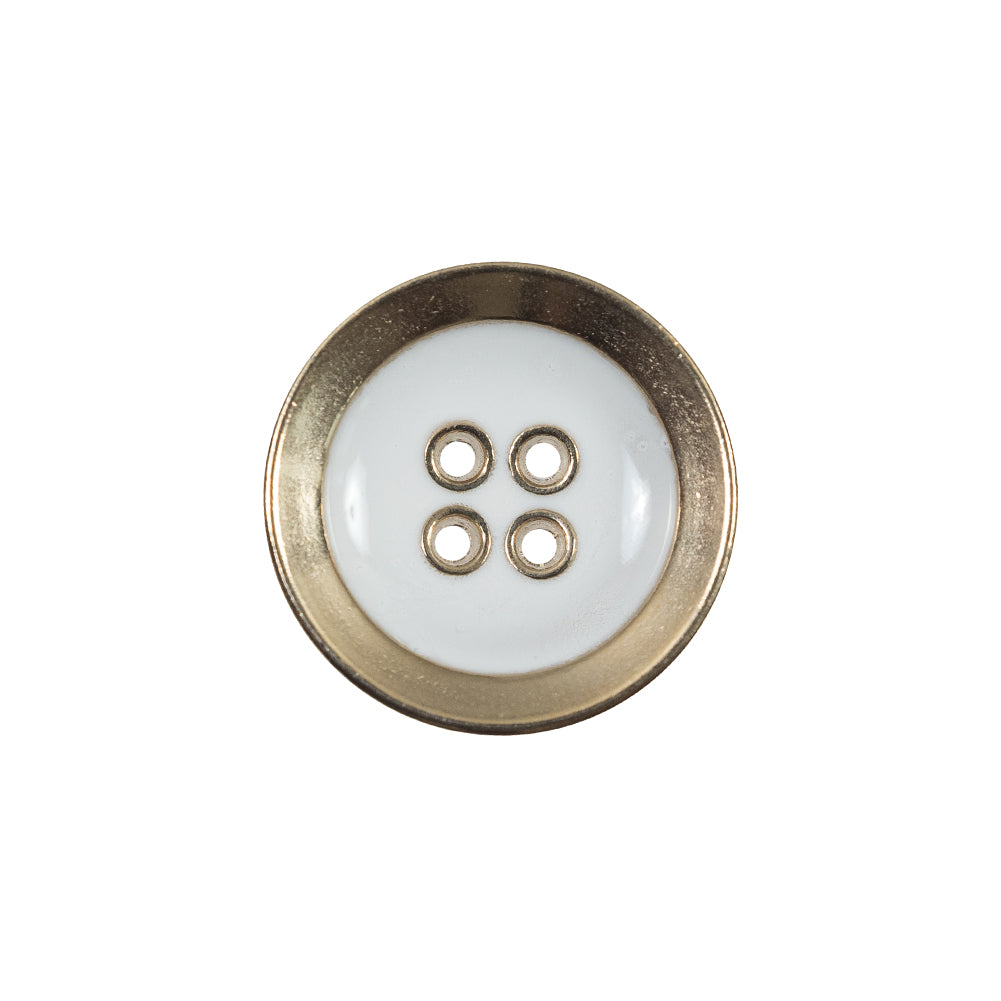 Italian White and Gold Metal 4-Hole Button - 32L/20mm - Joann Fabrics