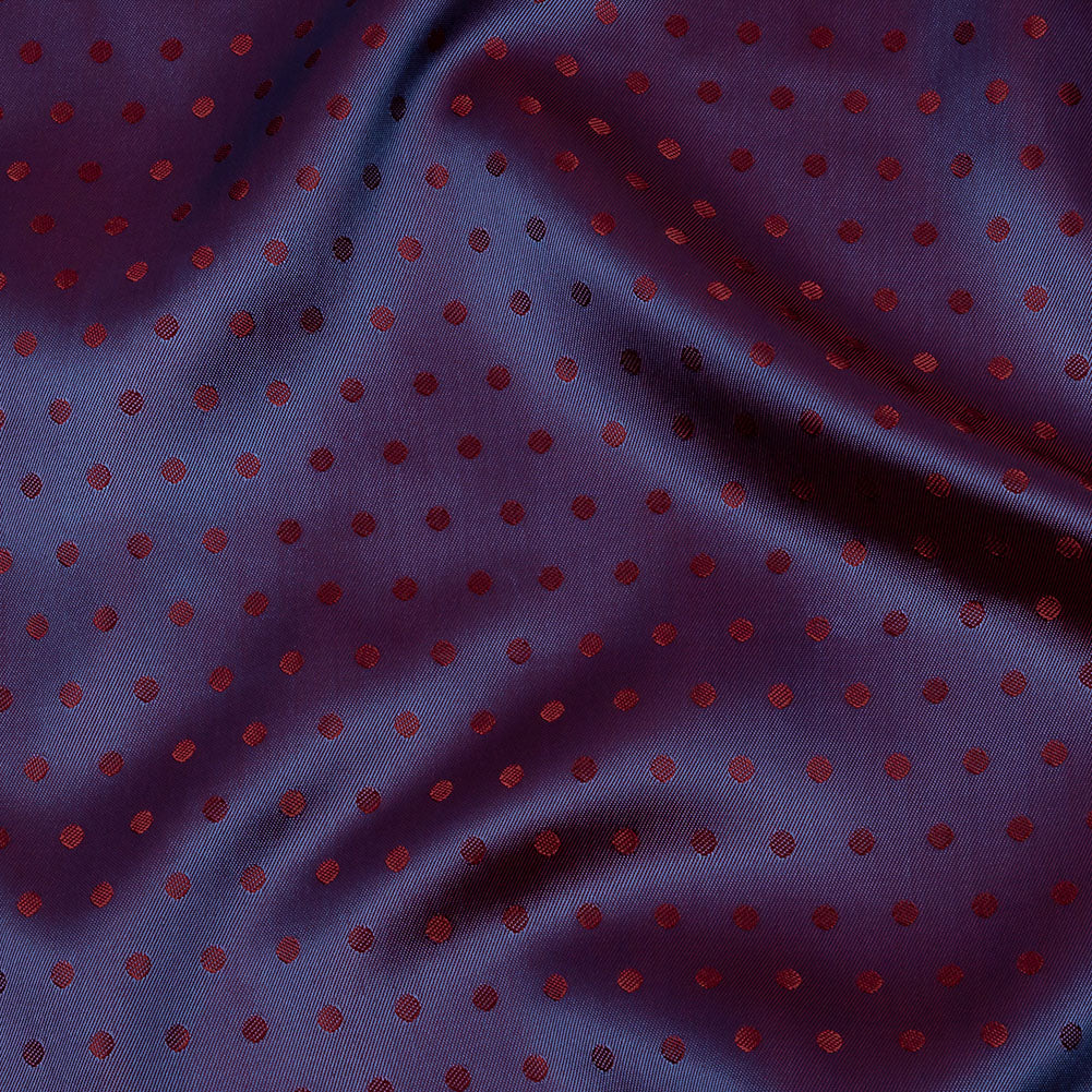 Wine and Blue Bi-Color Polkadots Jacquard Lining - Joann Fabrics