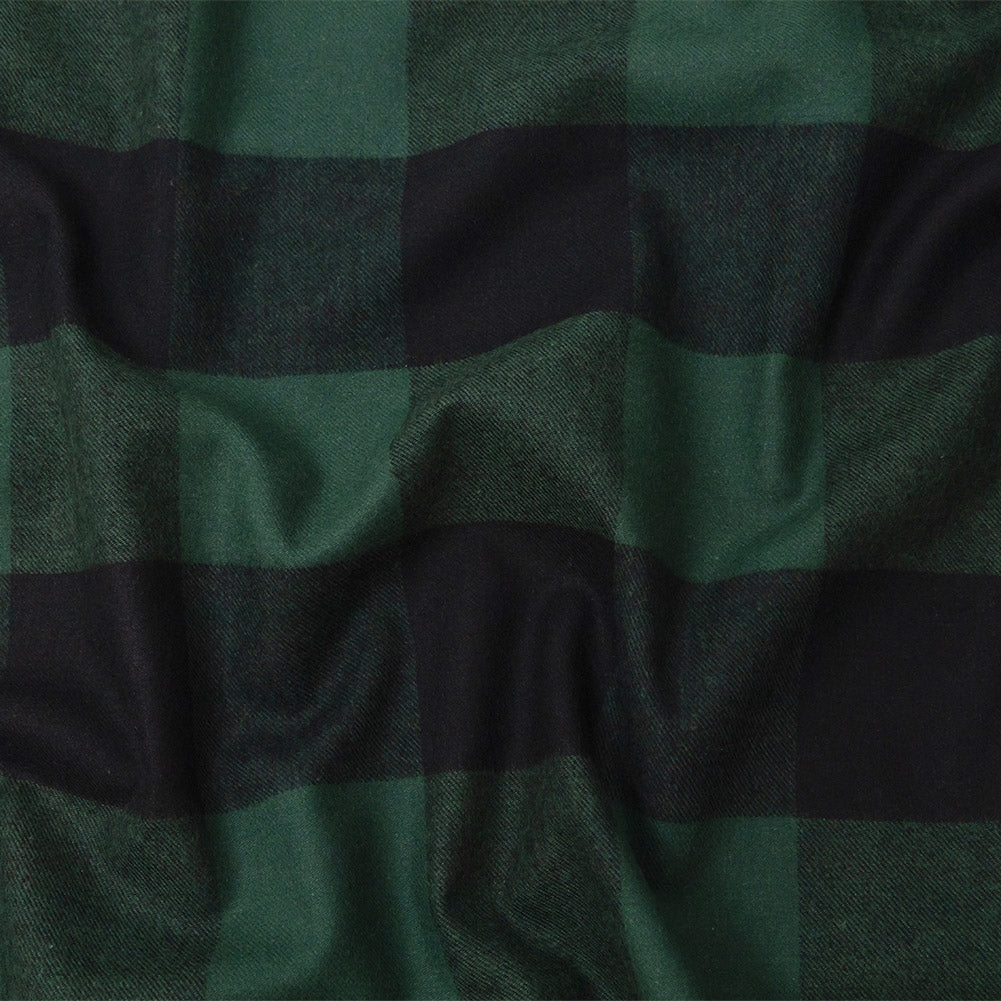 Buffalo Check Cotton Flannel - Black and Green - Seco Collection - Joann Fabrics