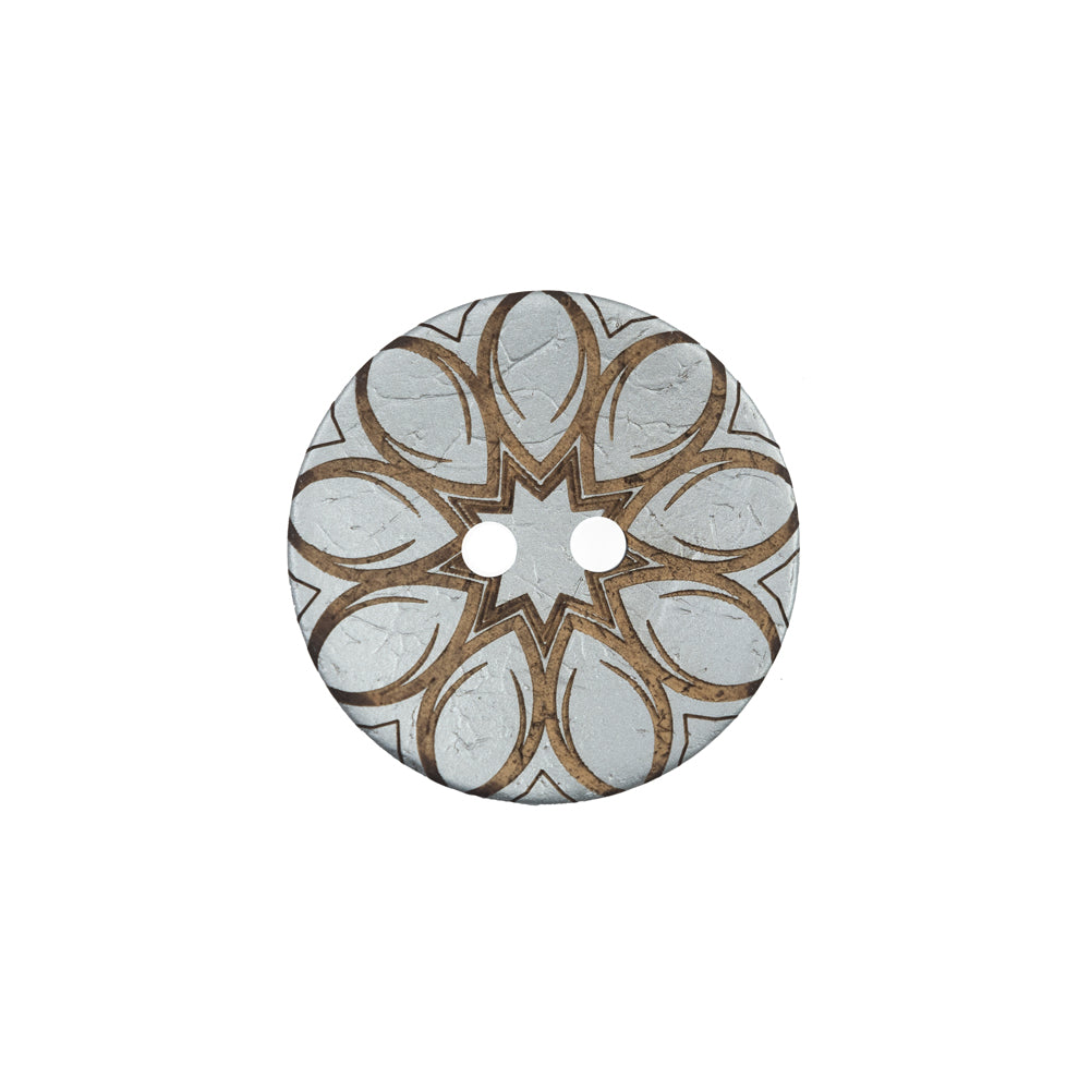 Italian Metallic Silver Floral Coconut Button - 32L/20mm - Joann Fabrics
