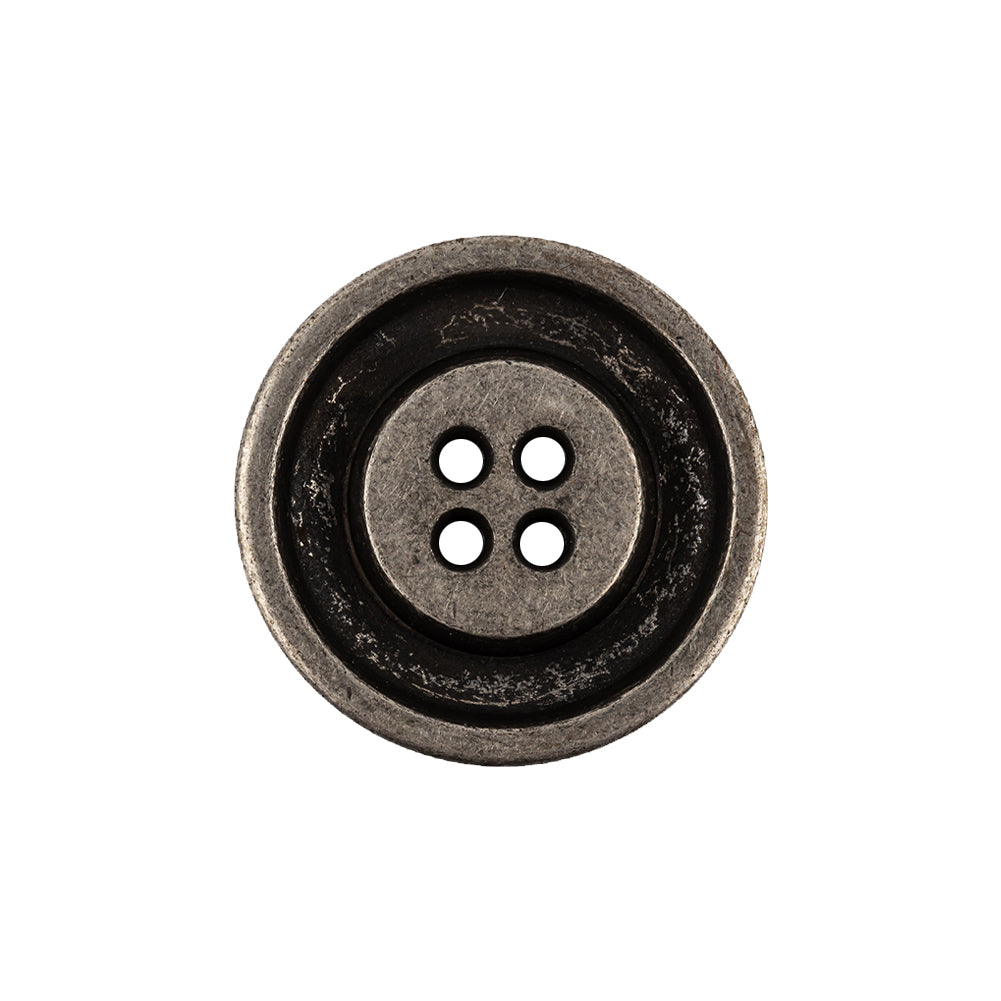 Italian Silver Oxidized Deep Well 4-Hole Button - 36L/23mm - Joann Fabrics