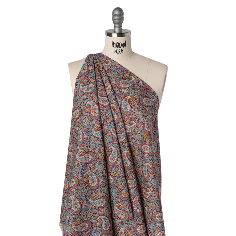Liberty Fabrics Tana Lawn® - Lee Manor Red Burgundy - Wine Red and Multicolor Paisley - Joann Fabrics