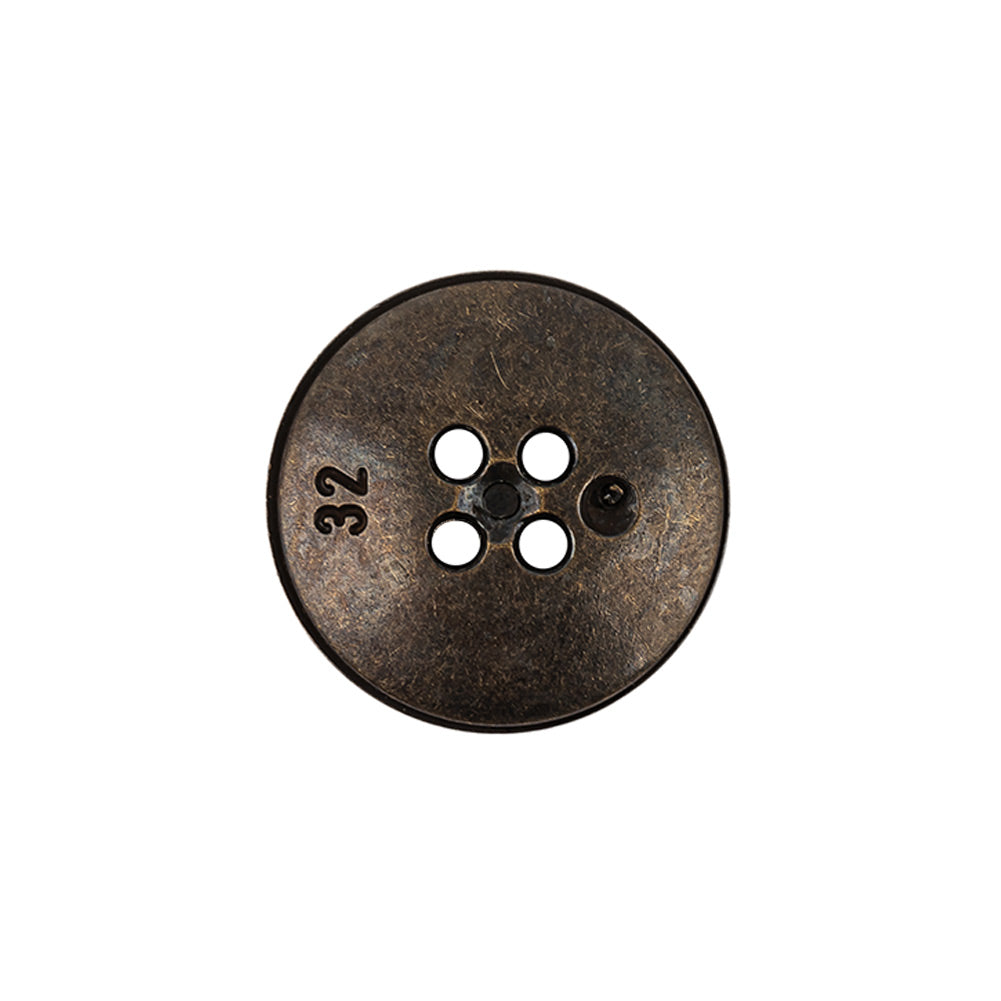 Italian Bronze Shallow Plate 4-Hole Metal Look Coat Button - 32L/20mm - Joann Fabrics