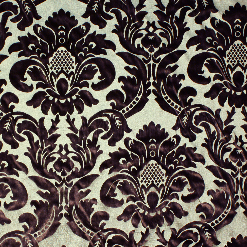 Chocolate/Royal Gold Floral Velvet - Joann Fabrics