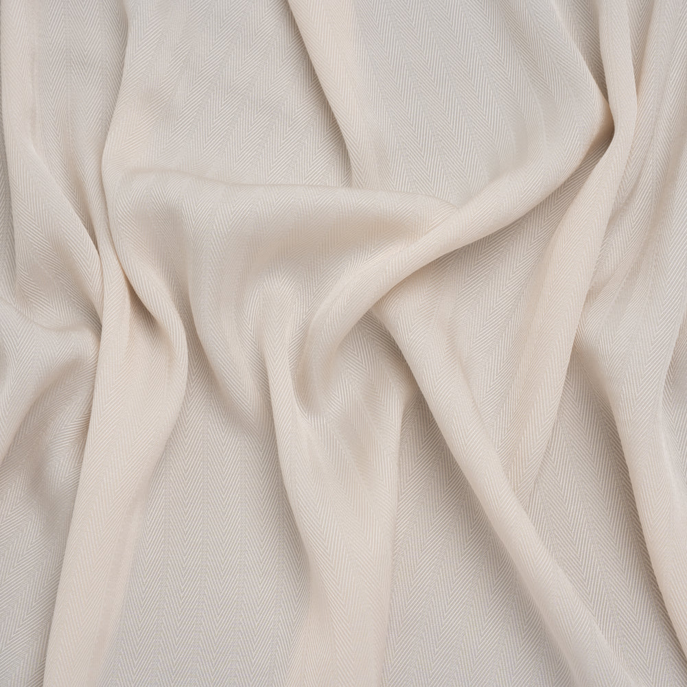 Fluid Rayon Twill - Cream Herringbone Stripes - Famous Australian Designer Deadstock - Joann Fabrics