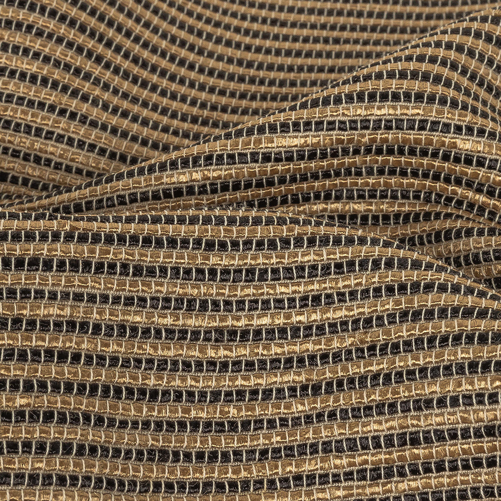 Gunpowder, Golden Egg, and Oatmeal Raised Stripes Blended Cotton Woven - Joann Fabrics