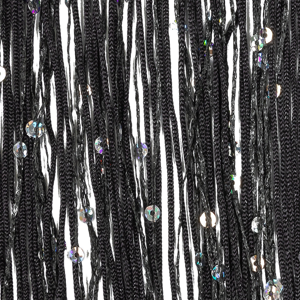 Black Holographic Sequins Chainette Fringe - 6