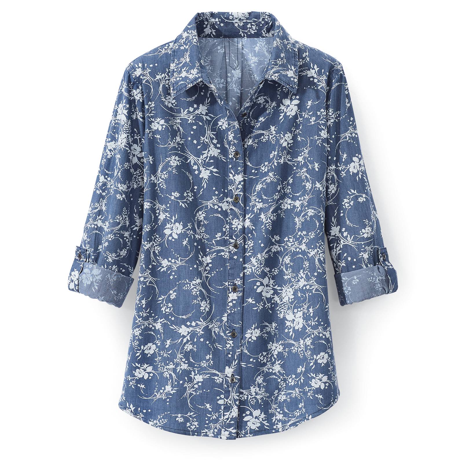 Printed Floral RollTab Tunic - Northstyle Catalog