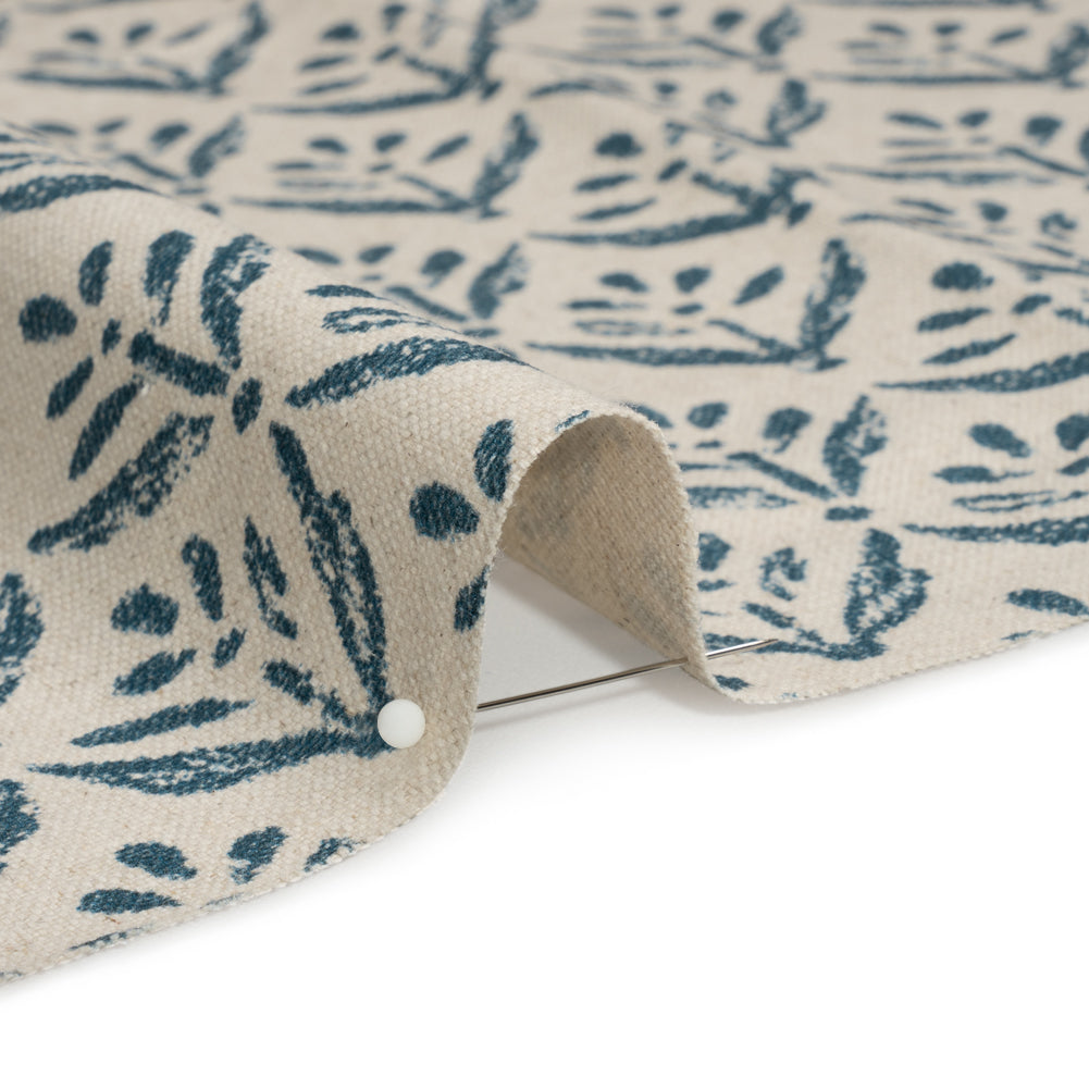 Cotton and Linen Canvas Print - Midnight Simple Flowers - British Imported - Joann Fabrics