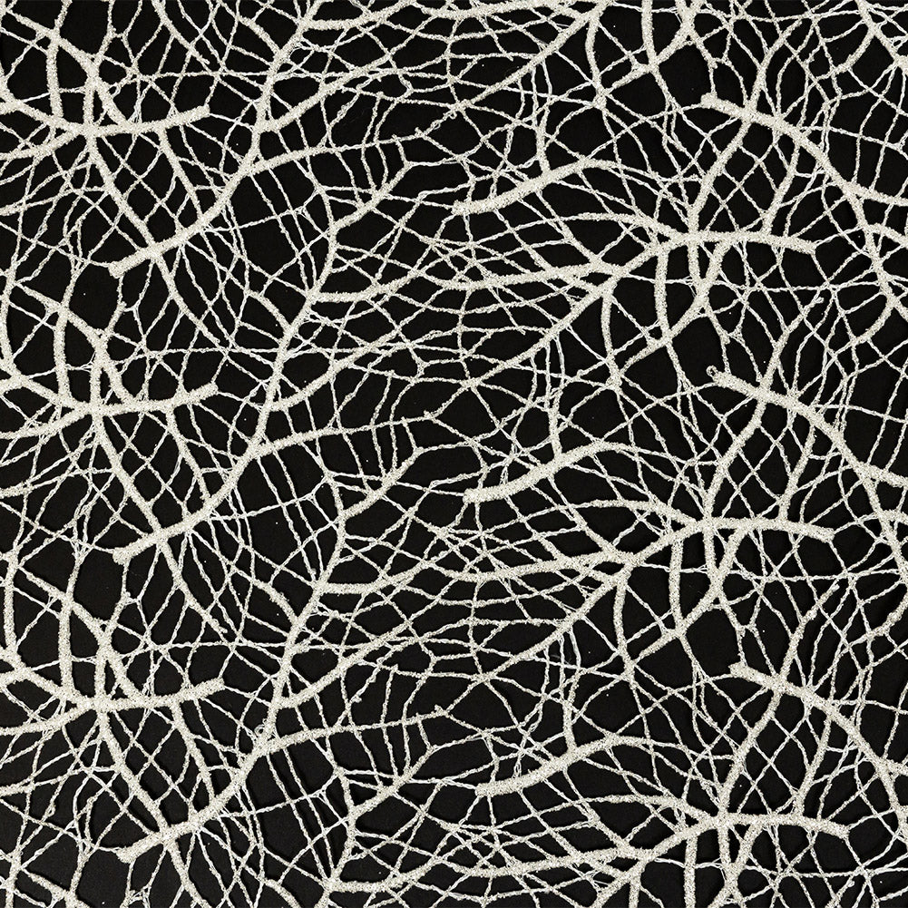 Guipure Lace with Silver Glitter Topcoat - Off-White Thin Webbing - Joann Fabrics
