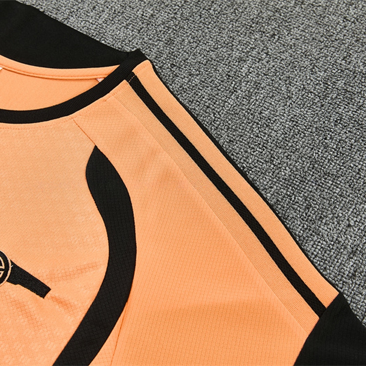 Arsenal 26-27 Kids Short-Sleeve Training Set - Orange Top & Black Shorts - UnitedFutballJersey