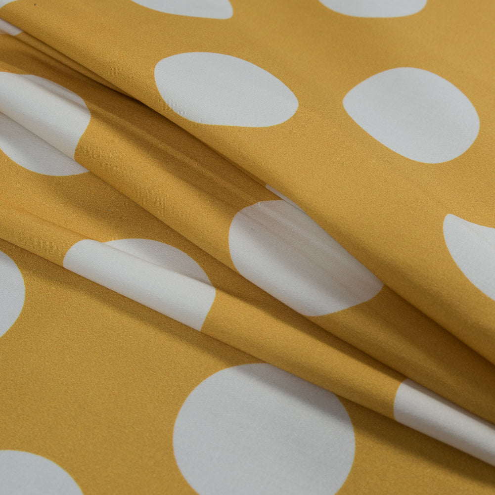 Stretch Cotton Sateen - Yellow Polka Dots - Mahina Dots Print - Mood Exclusive Aloha Collection - Joann Fabrics