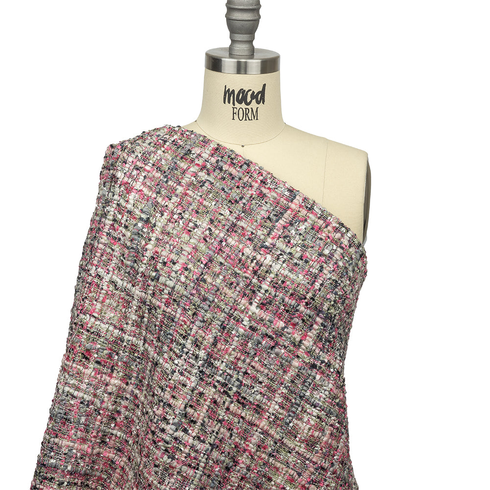 Viscose and Acrylic Chenille Tweed - Gray, Pale Sage and Orchid Pink - Newcastle Collection - Joann Fabrics