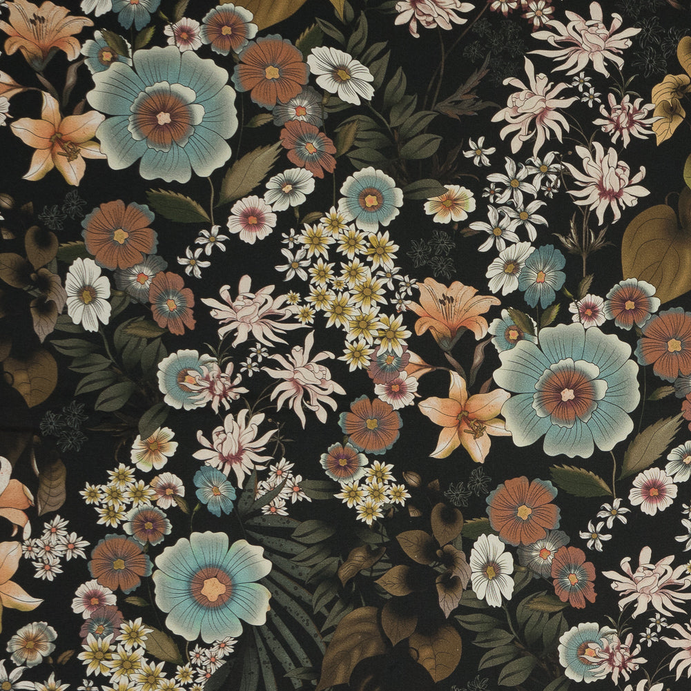 Stretch Cotton Sateen - Rustic Floral - Narcissus' Reflection Print - Mood Exclusive Gaia Collection - Joann Fabrics