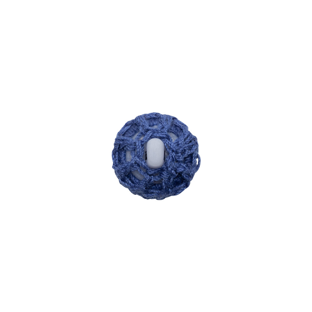 Matte Blue Crochet Fabric Covered Shank Back Button - 18L/11.5mm - Joann Fabrics