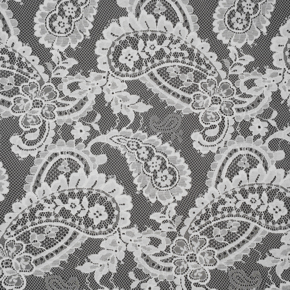 Cotton Blend Re-Embroidered Lace - Cloud Dancer Paisley and Floral - Famous Australian Designer Deadstock - Joann Fabrics