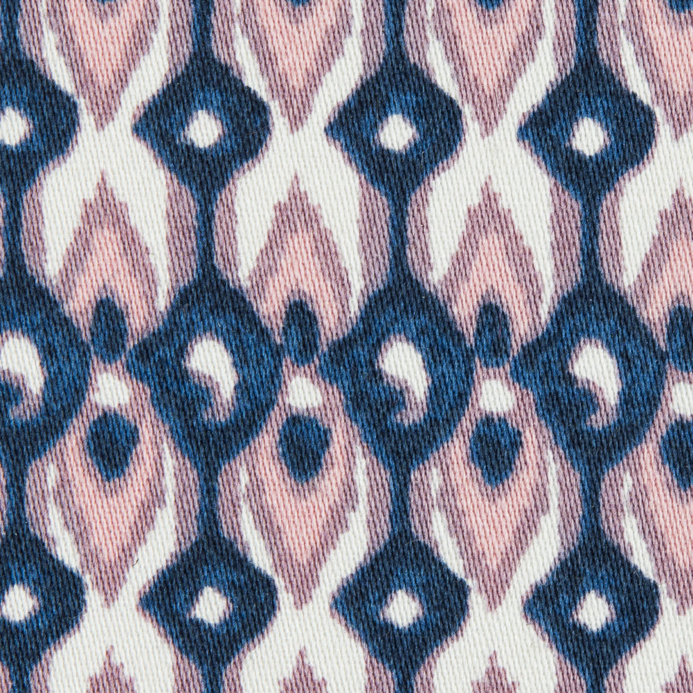 Purple Geometric Ikat Printed Stretch Cotton Sateen - Joann Fabrics