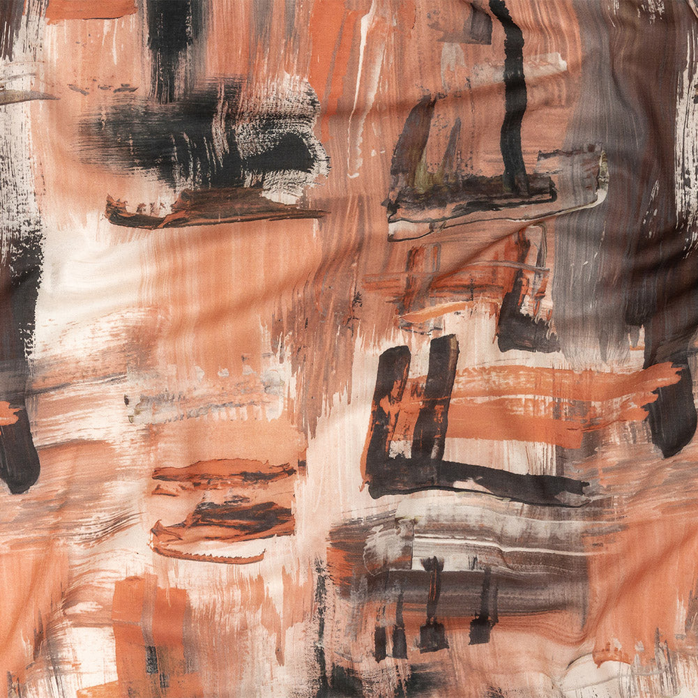 Cotton Voile - Pink and Gray Brushstrokes - Brush With Danger Print - Mood Exclusive Rio Collection - Joann Fabrics